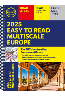 2025 Philip's Easy to Read Multiscale Road Atlas Europe - Humanitas
