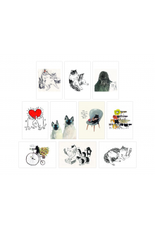 Cat Box : 100 Postcards by 10 Artists - Humanitas