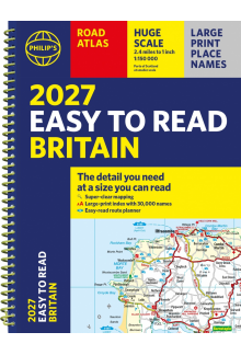 Philip's 2027 Easy to Read Road Atlas of Britain (A4 Spiral) - Humanitas