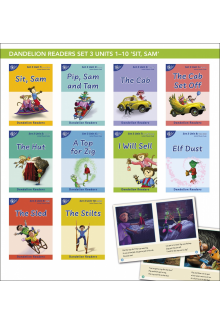 Phonic Books Dandelion Readers Set 3 Units 1-10 Sit, Sam (Alphabet Code Blending 4 and 5 Sound Words): Decodable Books for Beginner Readers Alphabet Code Blending 4 and 5 Sound Words - Humanitas