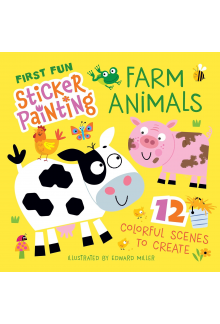 First Fun Sticker Painting: Farm Animals: 12 Colorful Scenes to Create (Happy Fox Books) Sticker Book for Kids Ages 4-6 - Barnyard Animals from Cows and Pigs to Horses, Rabbits, Turkeys, and More - Humanitas