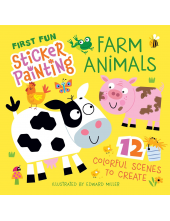 First Fun Sticker Painting: Farm Animals: 12 Colorful Scenes to Create (Happy Fox Books) Sticker Book for Kids Ages 4-6 - Barnyard Animals from Cows and Pigs to Horses, Rabbits, Turkeys, and More - Humanitas