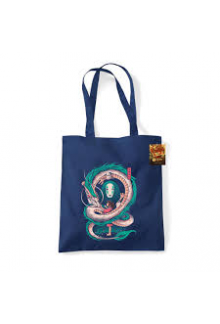Ilustrata (The Girl And The Dr agon) Navy Tote Bag - Humanitas